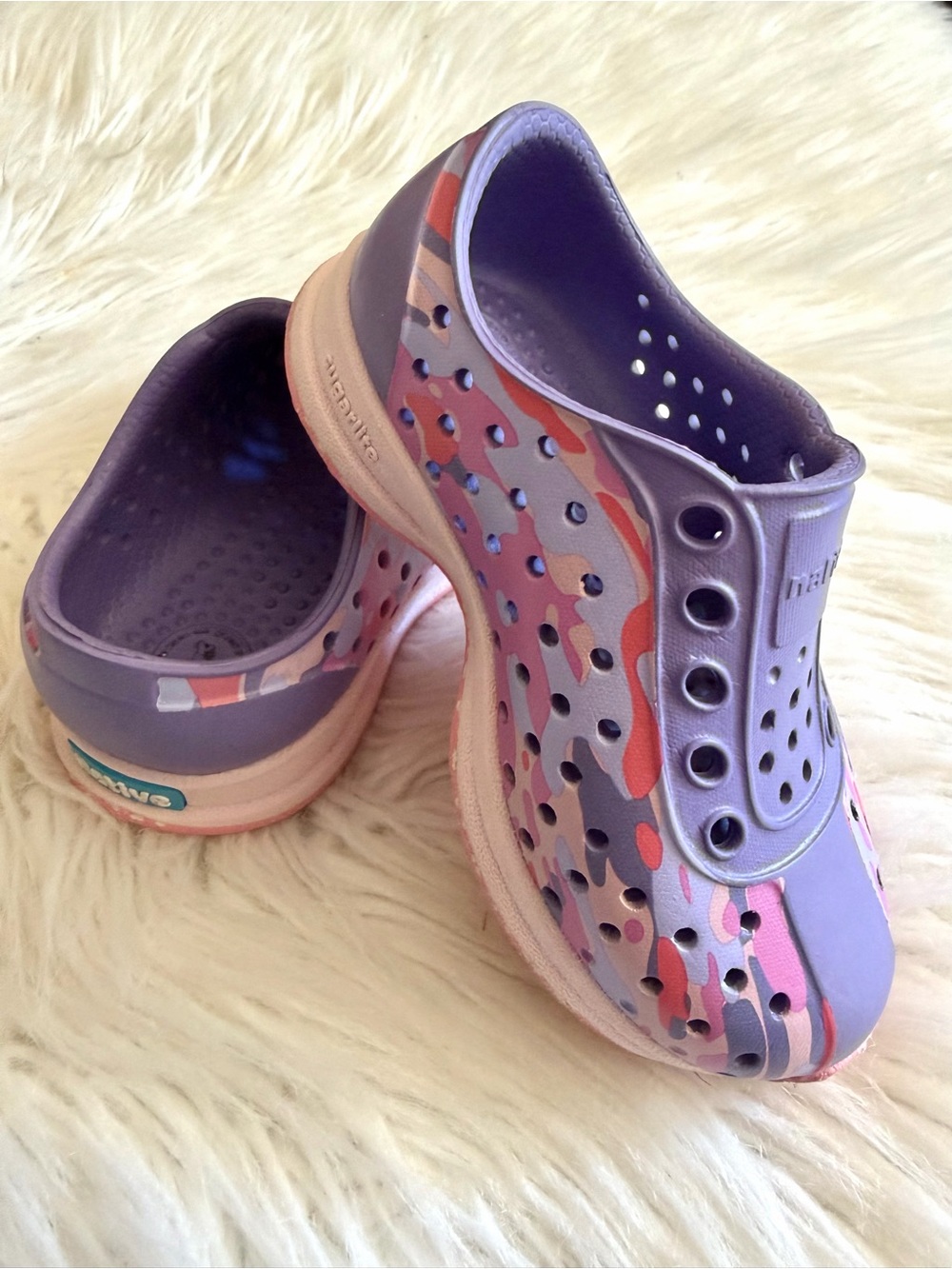 Native Purple and Pink Camo Slip-On Shoes